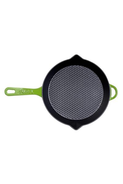 Sürel Round Glass Cover Pan Green 28 cm