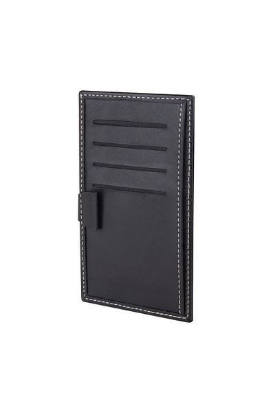 2K S.Leather Card Holder Wallet Pen Holder Black Wallet and Card Holder Vegan 9X15,5 Cm. Black