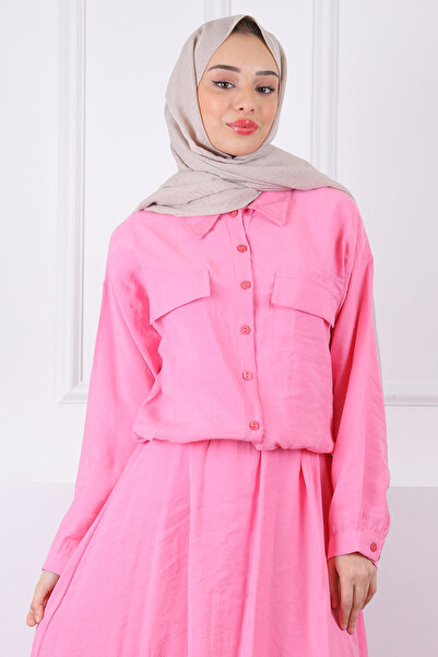 İmajButik Modal Suit with Pink Shirt Skirt