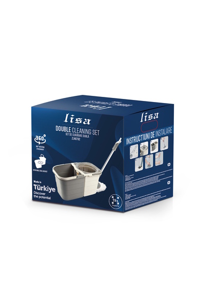 Zilan Lisa rotary mop ZLN0792 with two separable containers, adjustable handle, Grey