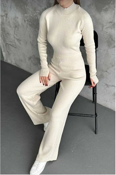 SAYZEN ΣΕΤ Πλεκτό Πουλόβερ και Παντελόνι Μισό Πλεκτό ΣΤΥΛ