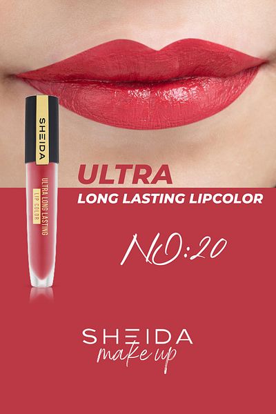 Sheida Long Lasting Matte Liquid Lipstick - with Intense Pigment and Vitamin E - No 20