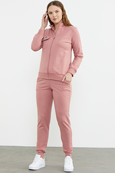 Sementa Σετ αθλητική φόρμα Jogger με φερμουάρ - Dusty Rose