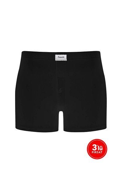 Sementa Ανδρικό Modal Button Boxer 3 Pack - Μαύρο