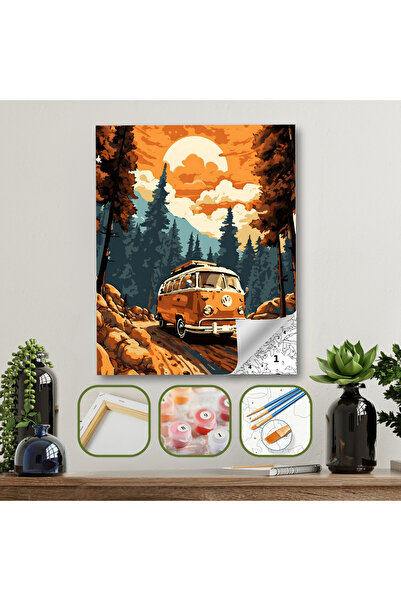 hediye hobim Vosvos Çıtalı Kanvas Sayılarla Boyama Seti Kasnaklı Tablo Seti F...