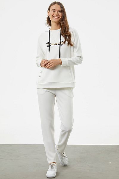 Sementa Kangaroo Pocket Diver Fabric Tracksuit Set - Ecru
