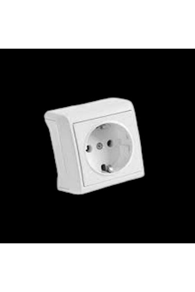 VİKO Viko Vera White Surface Mounted Single Grounded Socket 220V Ip20