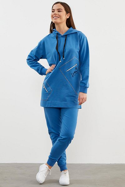 Sementa Φόρμα με κουκούλα Oversize - Μπλε