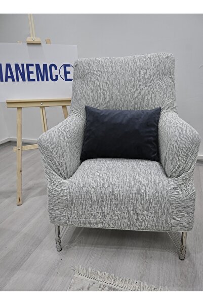 HaNemCe غطاء كرسي بذراعين من قماش الجاكار القطني المرن القابل للغسل