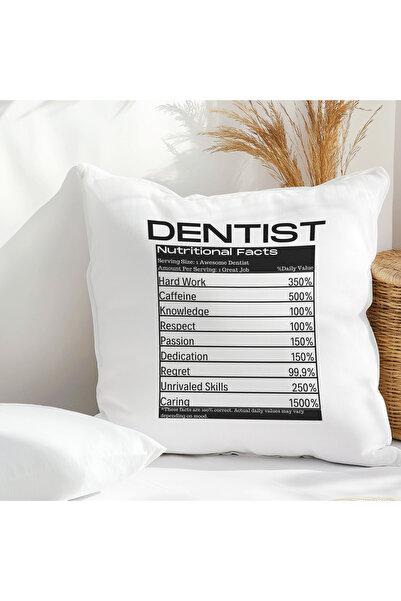 qoeuyl boutique Dentist Nutritional Facts Baskılı Diş Hekimi Hediyelik Elyaf ...