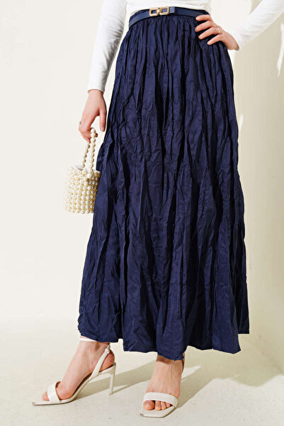 HARMONY GLOBAL Μπλε Navy Crinkle Voile Crush Φούστα Μοντέλο: 5007