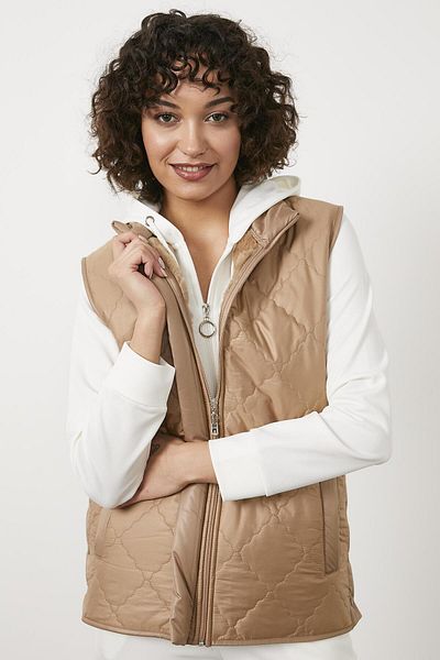 Sementa Quilted Plush Vest - Beige