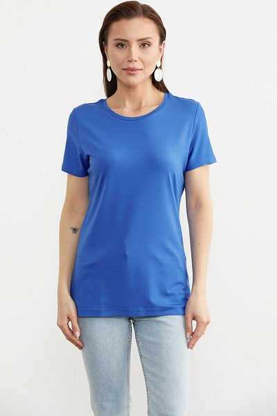 Sementa Tricou de bază colorat Saks - guler nul, mânecă scurtă