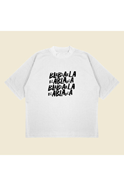 PURE POWER Blablabla με τύπωμα oversized Unisex βαμβακερό μπλουζάκι από χοντρ...