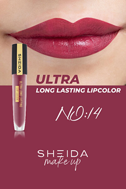 Sheida Long Lasting Uzun Süre Kalıcı Mat Likit Ruj - Yoğun Pigment & E Vitaminli Formül - No 14