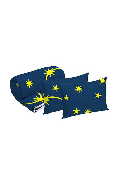 ALCAM Alcam Set 2 microfiber pillows 50x70 cm and quilted duvet 220x200 cm, Moon Night