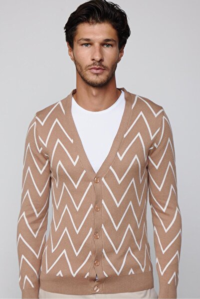 Tudors Erkek Standart Fit Normal Kesim Jakarlı Yumuşak Dokulu Düğmeli Erkek Hırka