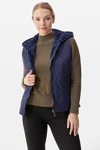Sementa Внутрішня частина з плюшевою підкладкою, капюшон, стьобана жилетка - темно-синя