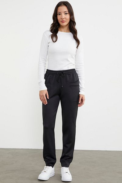 Sementa Pantaloni de sport Scuba Fabric Buzunar - Negri