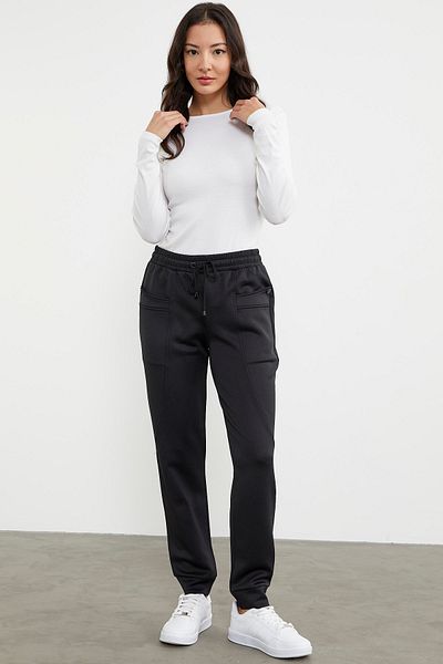 Sementa Pantaloni de sport Scuba Fabric Buzunar - Negri