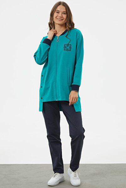 Sementa Fermuarlı Tunik Eşofman Takım - Petrol