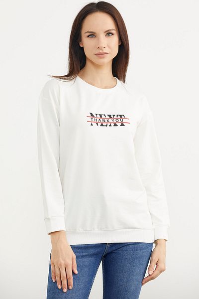 Sementa Φούτερ με λαιμόκοψη Oversize - Εκρού