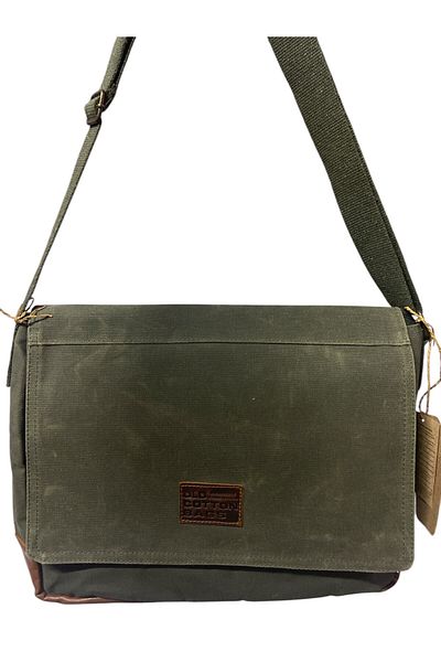 Old Cotton Unisex Vintage Canva Messenger Bag, for School and Laptop 32X40Cm