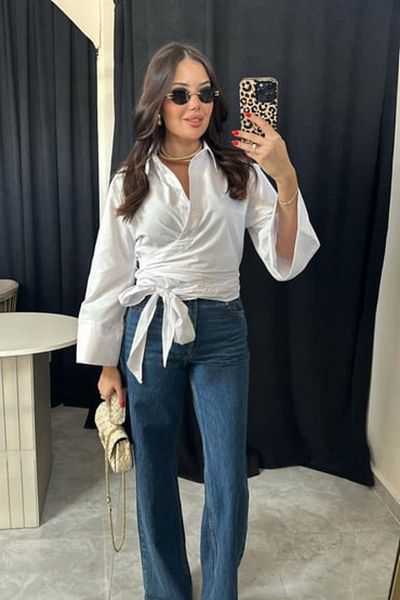 JaMolls Large United Sash Lacing Spanish Flare Sleeve Waist Fitting Stand Collar Pin-Terest Equivalent Shirt