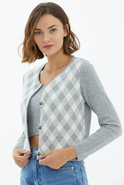 Sementa Cardigan Set with Cropped Inside Gray