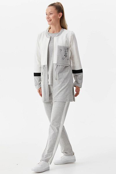 Sementa Σετ αθλητικής φόρμας άνετης εφαρμογής Triple Tunic - Γκρι