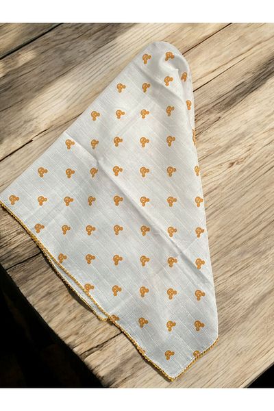 Fun Life Organic Corn Baby Blanket, Yellow Teddy Bear Printed 100% Cotton 80X85 cm