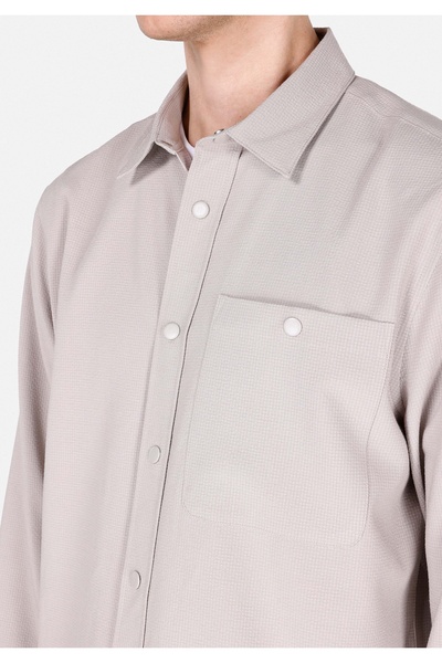 Colin's Regular Fit Shirt Neck Düz Erkek Bej Uzun Kol Gömlek