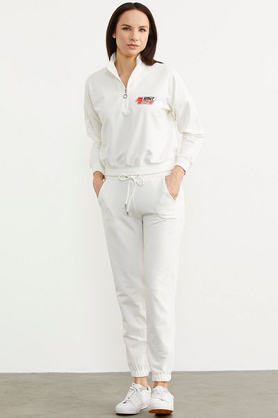 Sementa Σετ αθλητική φόρμα Jogger Stand Collar - Ecru