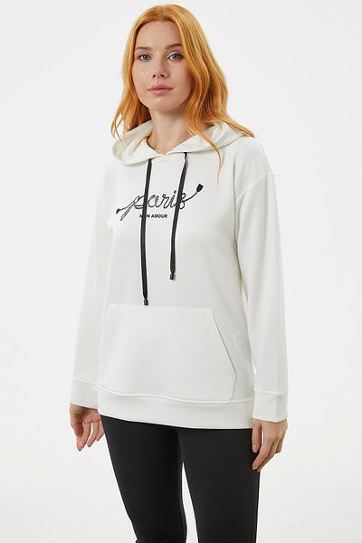 Sementa Kangaroo Pocket Hooded Sweatshirt - Ecru