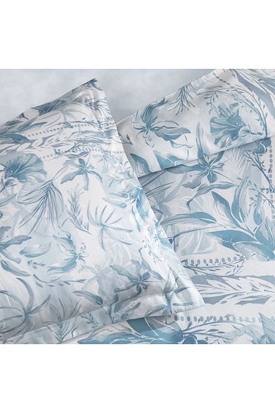 Taç Taç New Season Cotton Satin Double Duvet Cover Set Velora Blue