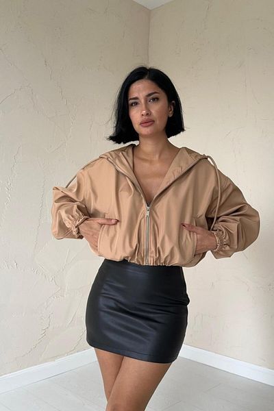 Miracle Omni Mink Short Zippered Bomber Jacket