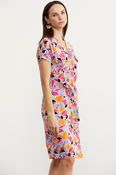 Sementa Πουκάμισο φόρεμα με λουλουδάτο σχέδιο - φούξια