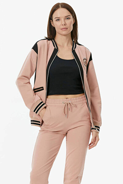 Sementa Metal Zippered Color Block Tracksuit Set - Powder