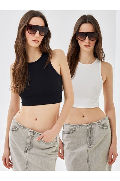 LC Waikiki Women's Crew Neck Plain Undershirt 2 Pack