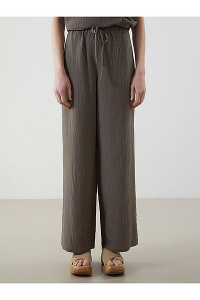 LC Waikiki New Season Women's Textured Trousers with Elastic Waist - S5L780Z8
