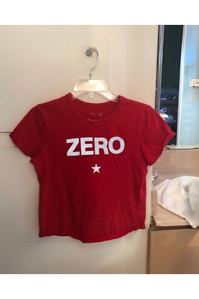 Touz Moda Zero Printed Red Crop Blouse
