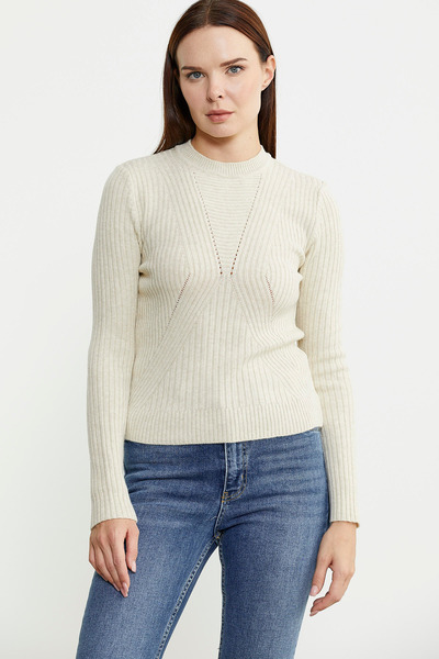 Sementa Πλεκτό πουλόβερ Derby Crew Neck σε πέτρινο χρώμα