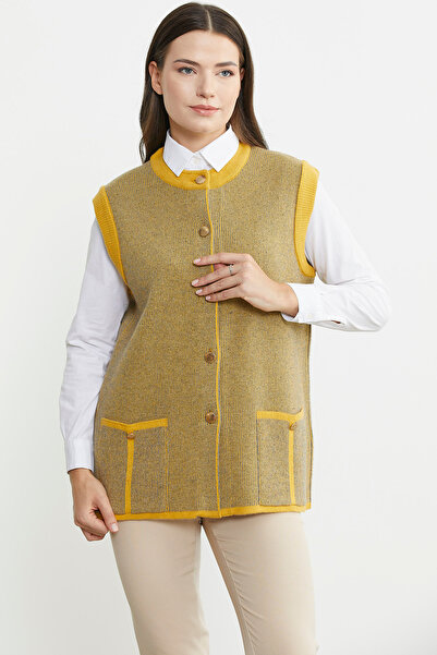Sementa Corded Knitwear Vest - Double Color Wool, Sun Model