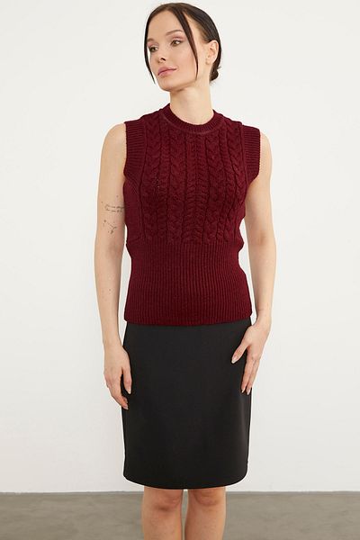Sementa Pulover Tricotat Bele Seated Hair - Roșu Claret