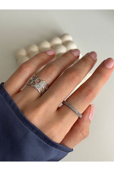 Ressia Stone Honeycomb Model Ring