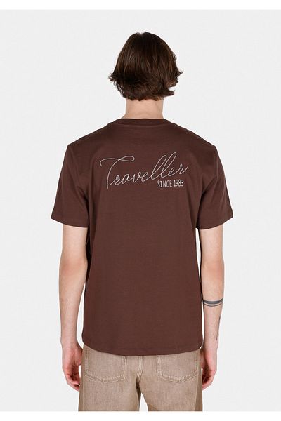 Colin's Comfort Fit Round Neck Plain Men's Brown Short Sleeve T-Shirt