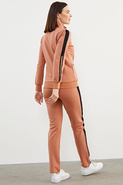 Sementa Σετ αθλητικής φόρμας με φερμουάρ με λεπτομέρεια κεντήματος γιακά - Salmon