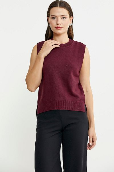 Sementa Burgundy Wool Knitwear Sweater - Open Back and Tie-Up