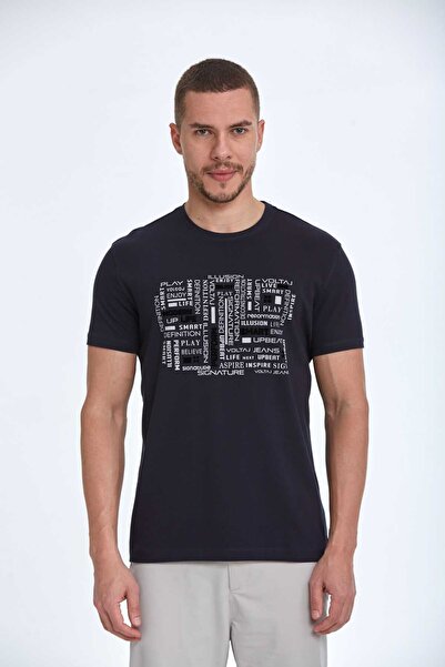 Voltaj Ανδρικό μπλουζάκι με λαιμόκοψη Flock Print