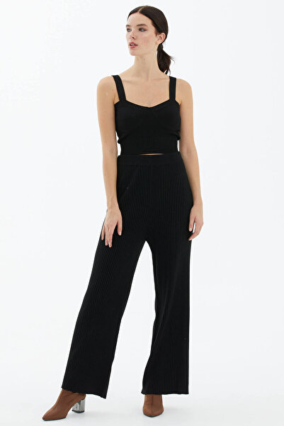 Sementa Corded Knitwear Trousers Black